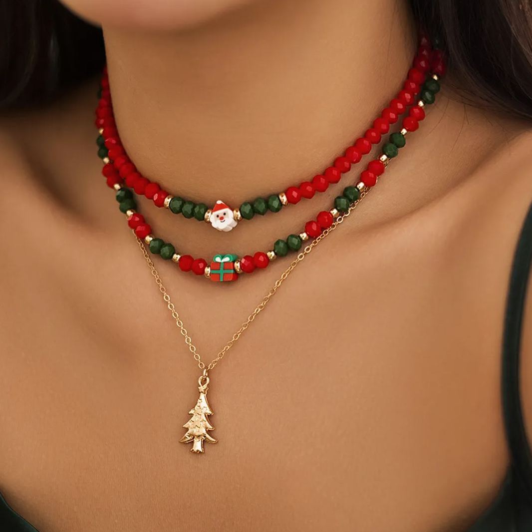 Beaded Christmas Collarbone Chain