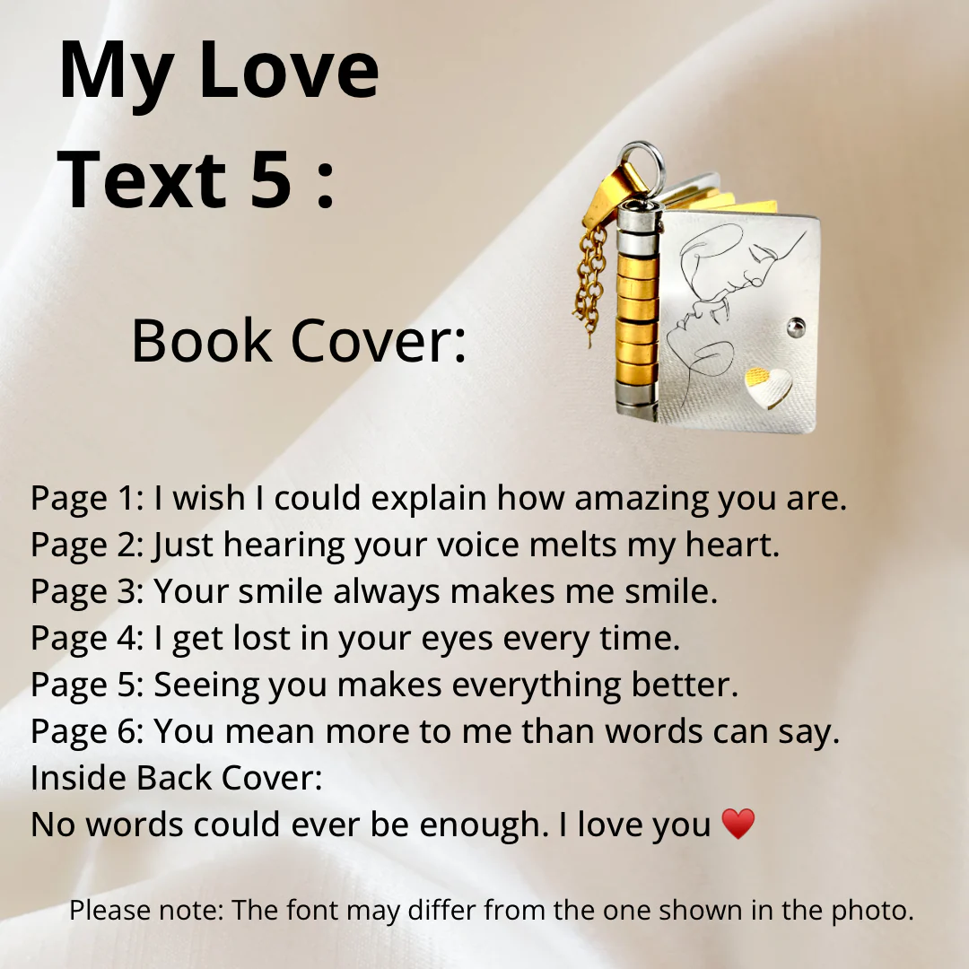 For Love - You Are So Amazing Book Necklace