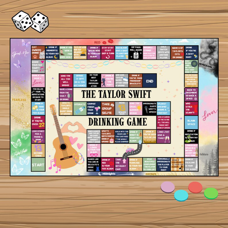 Taylor Swift Dice Drinking Game Bundle