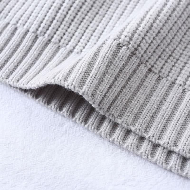 Kid Solid Color Crew Neck Knitted Sweater - image 14