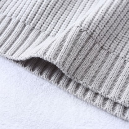 Kid Solid Color Crew Neck Knitted Sweater - image 14