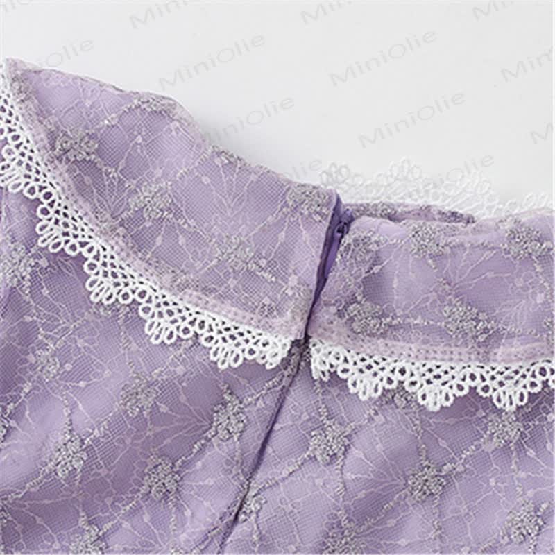 Toddler Kid Purple Tulle Elegant Dress - image 3