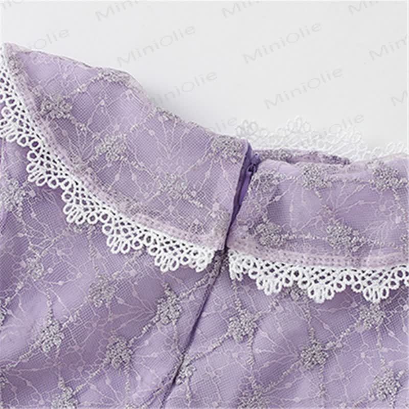 Toddler Kid Purple Tulle Elegant Dress - image 3