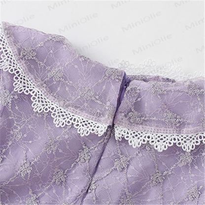 Toddler Kid Purple Tulle Elegant Dress - image 3