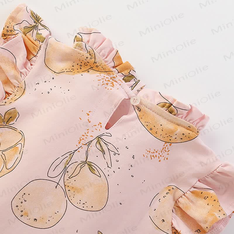 Toddler Kid Pink Orange Ruffled Dress - image 5