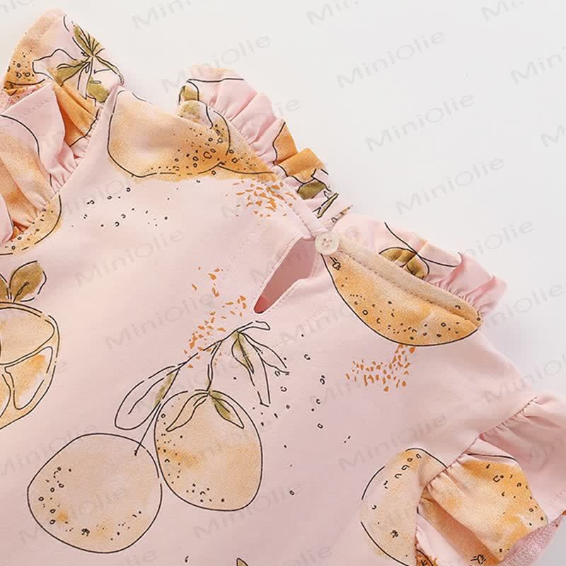 Toddler Kid Pink Orange Ruffled Dress - image 5