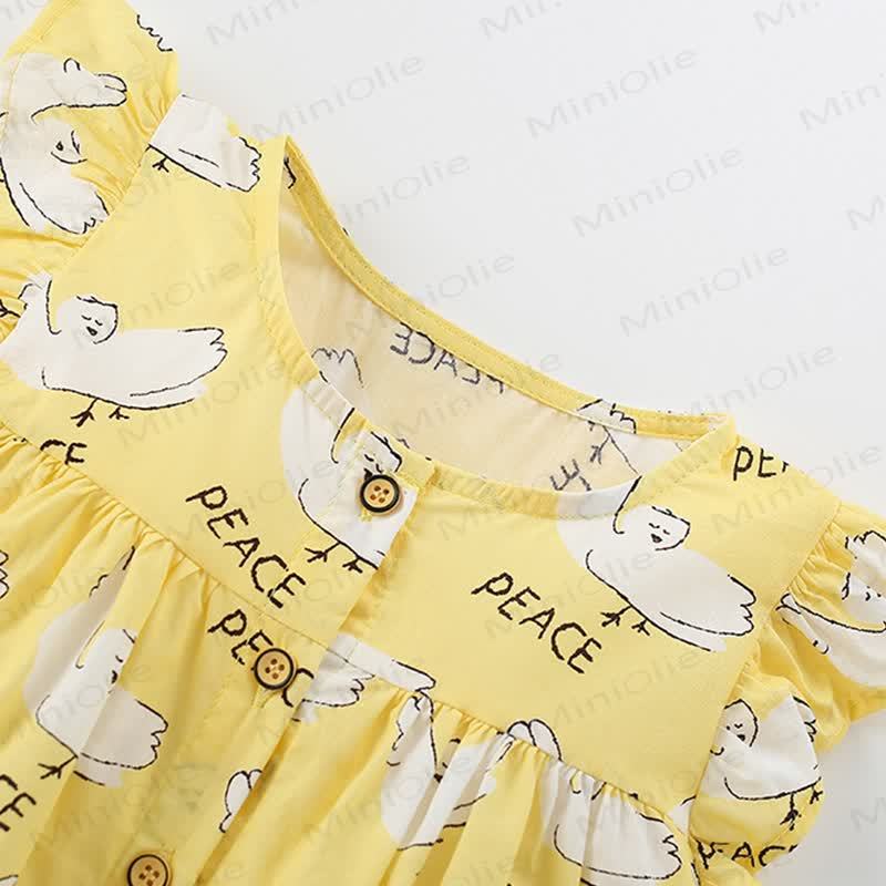 PEACE Toddler Kid Yellow Pigeon Dress - image 3