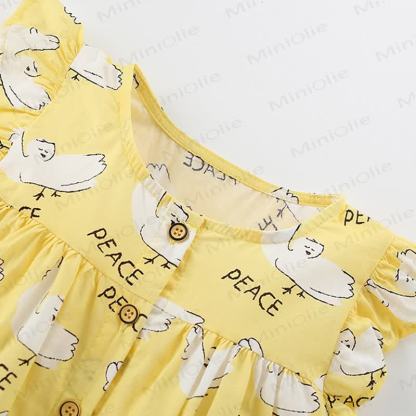 PEACE Toddler Kid Yellow Pigeon Dress - image 3