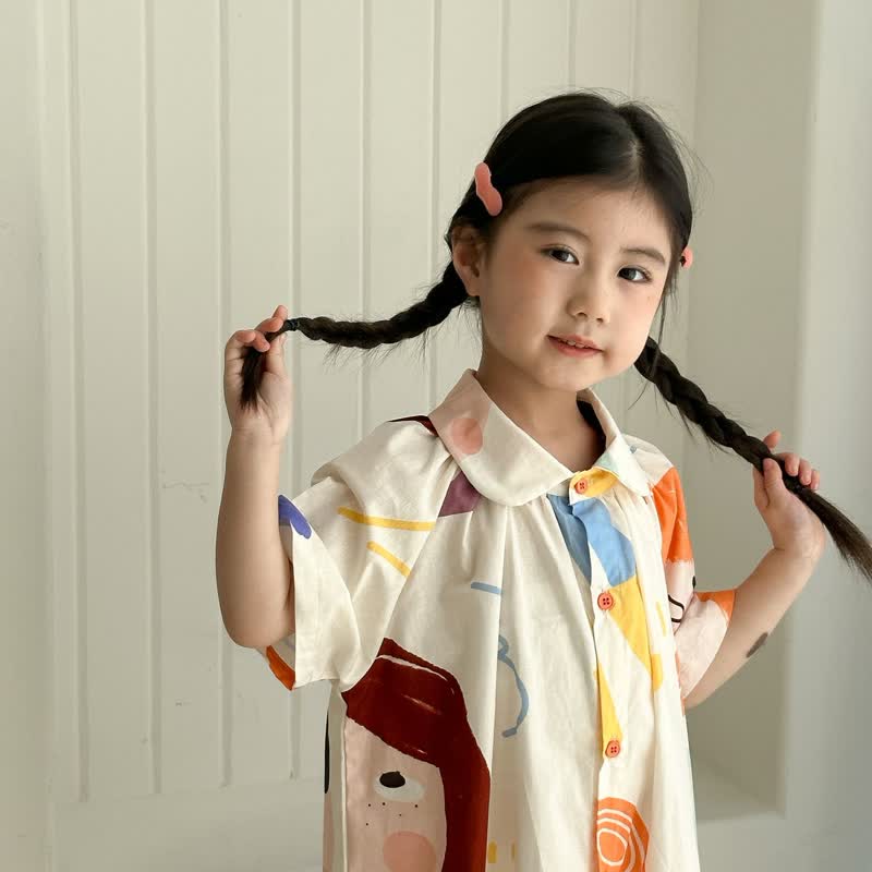 Toddler Beige Polo Cartoonish Girl Dress - image 9