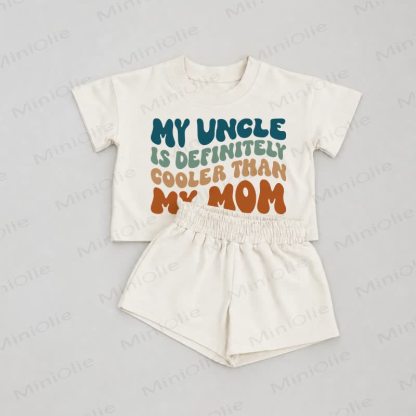 MY UNCLE IS DEFINITELY COOLER THAN MY MOM Baby White Tee and Shorts 2-piece Set - White - 2-3T - image 1