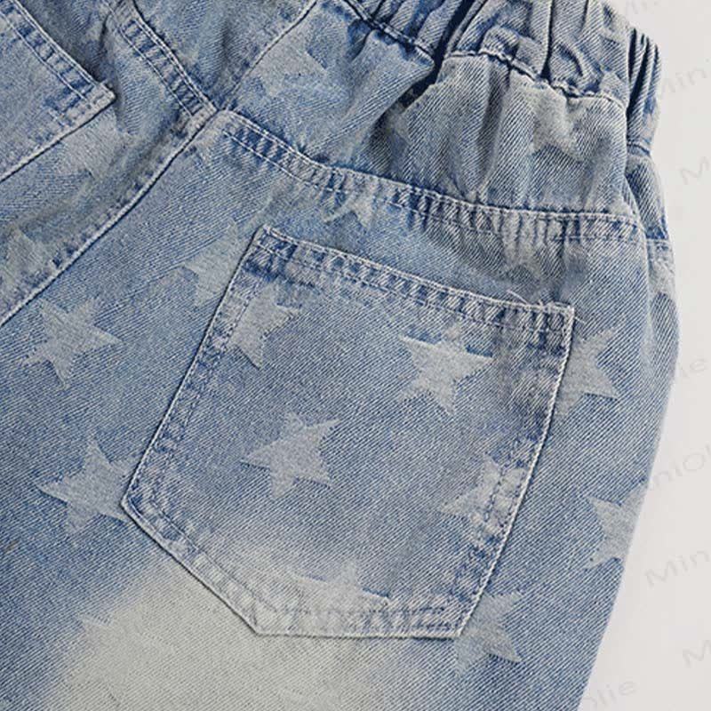 Toddler Kid Boys Star Print Denim Shorts - image 7