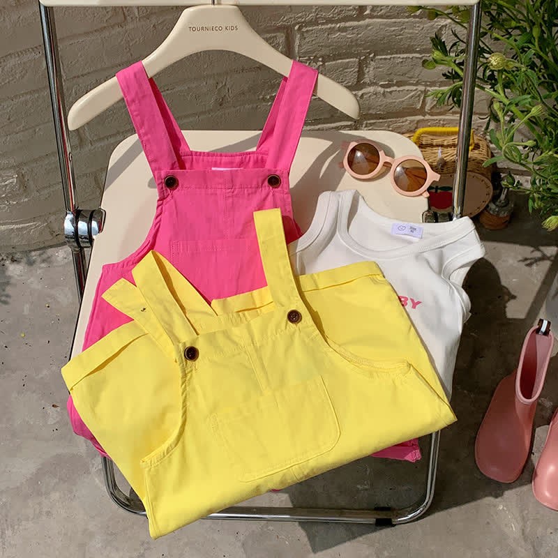 Toddler Solid Color Youthful Overalls - image 12