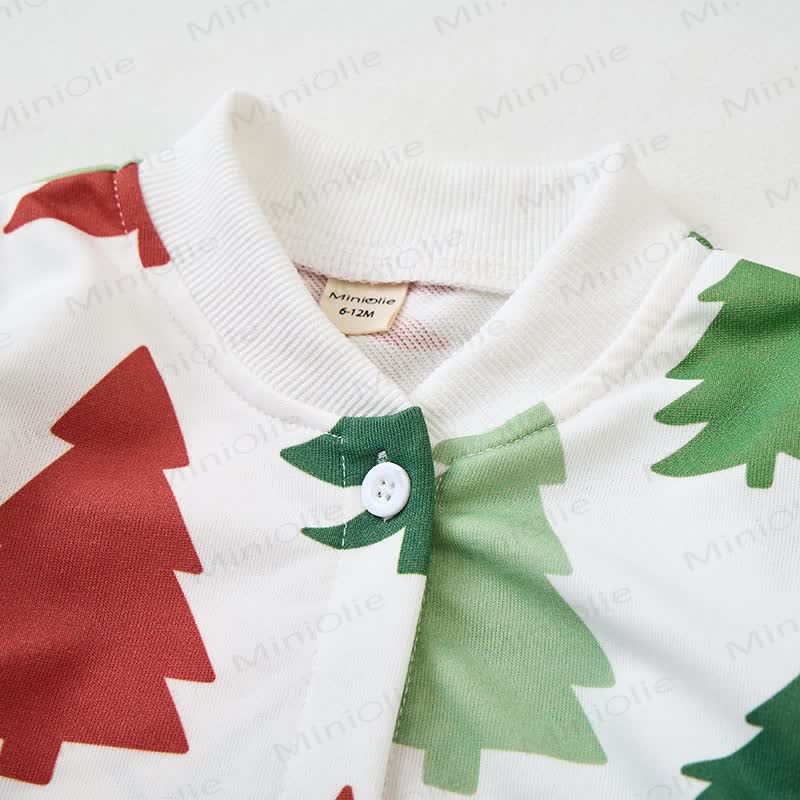  Baby Colorful Trees White Unbutton Romper - image 4