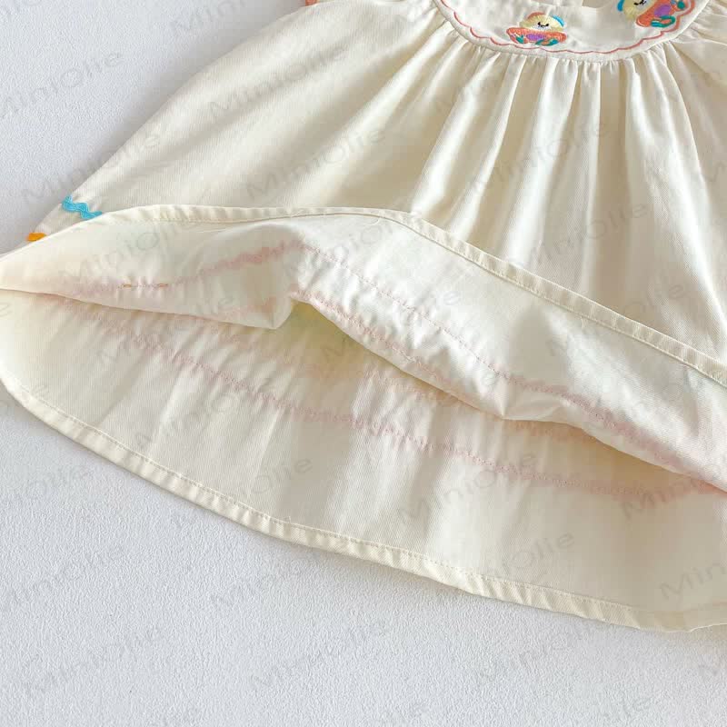 Toddler Embroidered Bear Ruffle Sleeves Dress - image 13