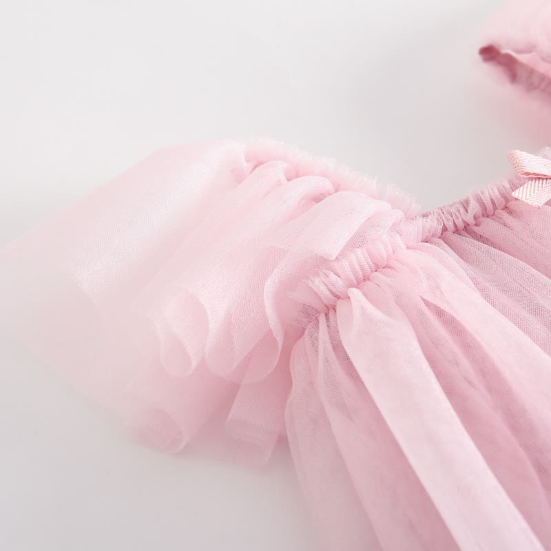 Baby Toddler Solid Color Tulle Bow Dress - image 6