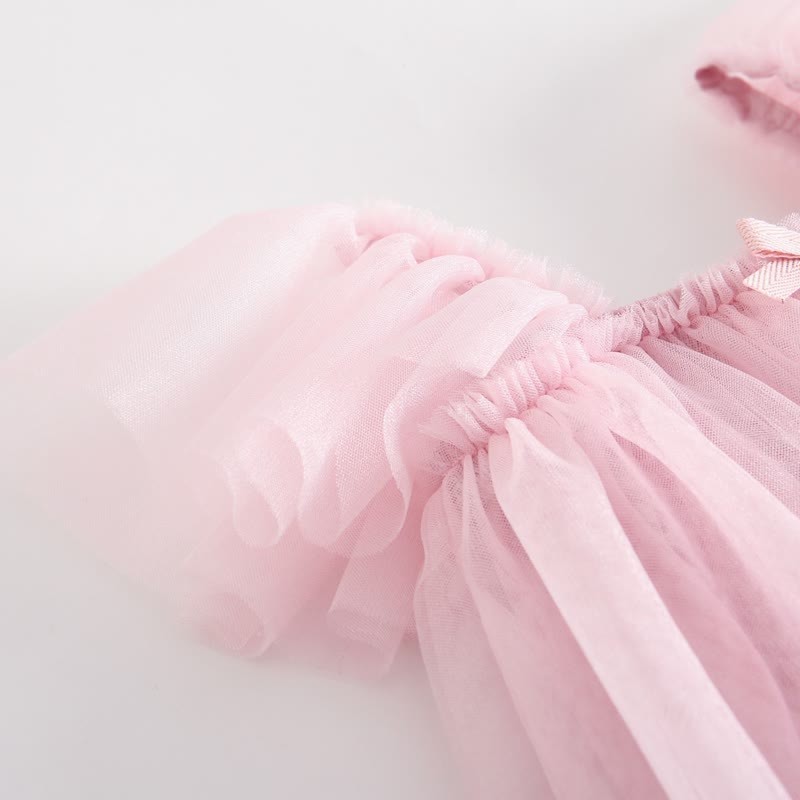 Baby Toddler Solid Color Tulle Bow Dress - image 6