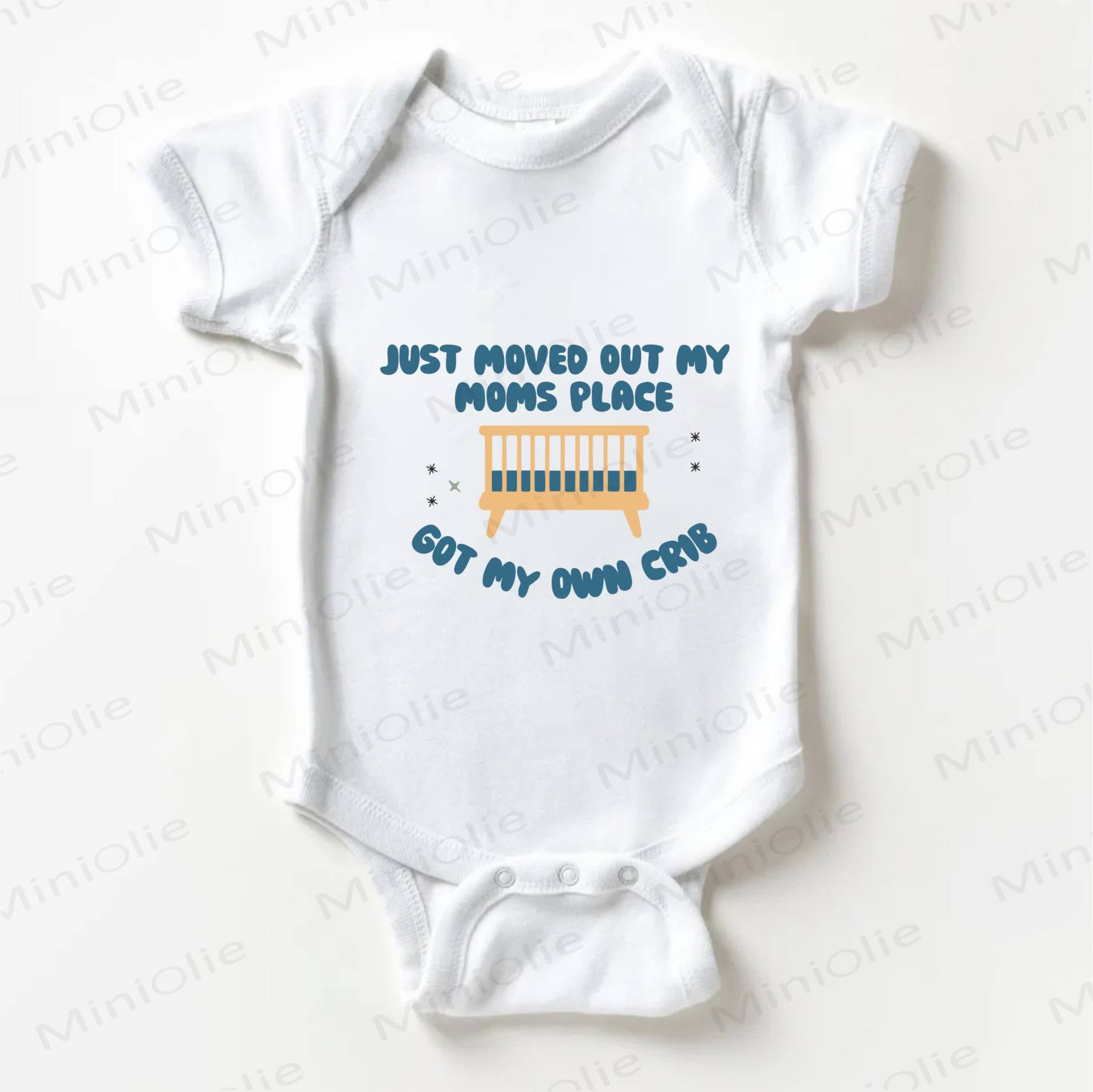 JUST MOVE OUT MY MOMS PLACE Baby White Bodysuit - White - 18-24M - image 1