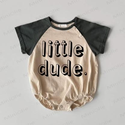 LITTLE DUDE. Baby Contrast Sleeves Bodysuit - Khaki - 18-24M - image 1