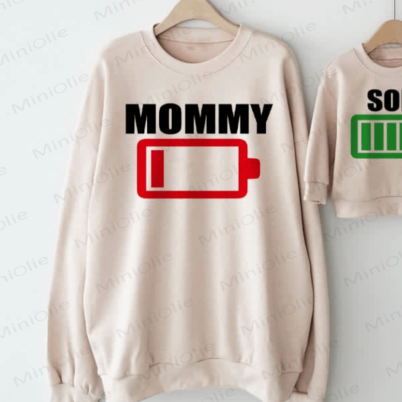 MOMMY/SON/GIRL Mommy and Me Battery Sweatshirt - Mom - XL - image 6