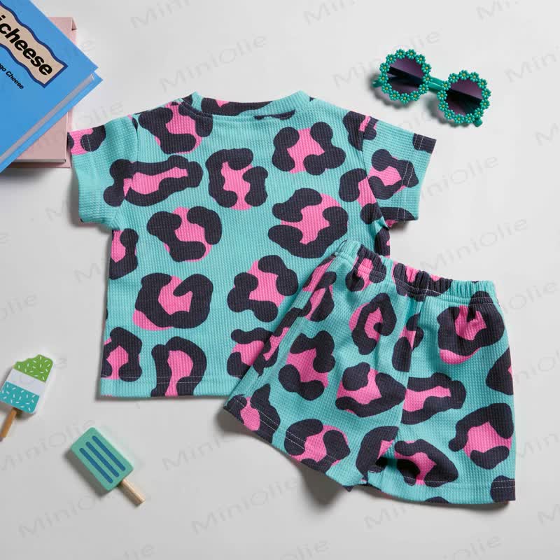 Baby Leopard Print Waffle 2-piece Set - image 6