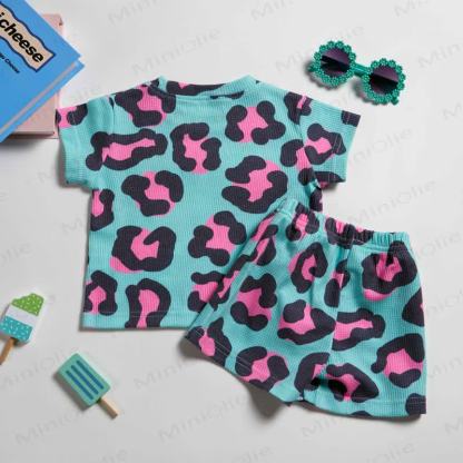 Baby Leopard Print Waffle 2-piece Set - image 6