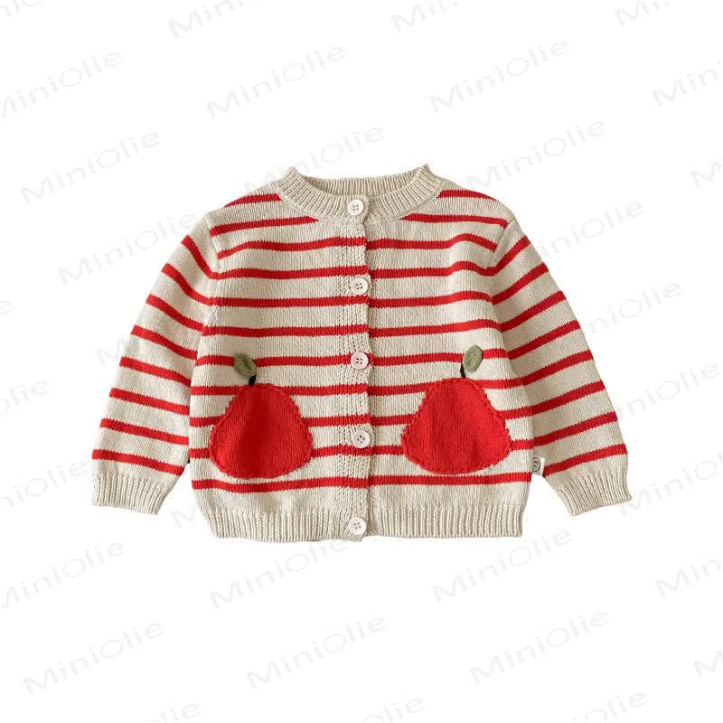Baby Toddler Apple Striped Cardigan - image 7