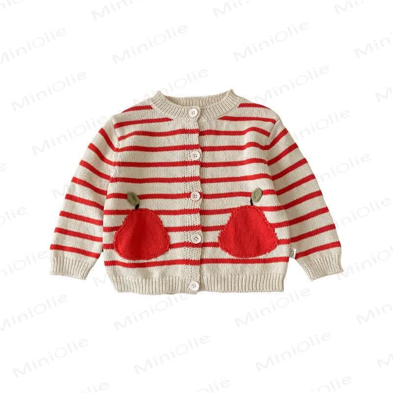 Baby Toddler Apple Striped Cardigan - image 7