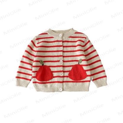 Baby Toddler Apple Striped Cardigan - image 7