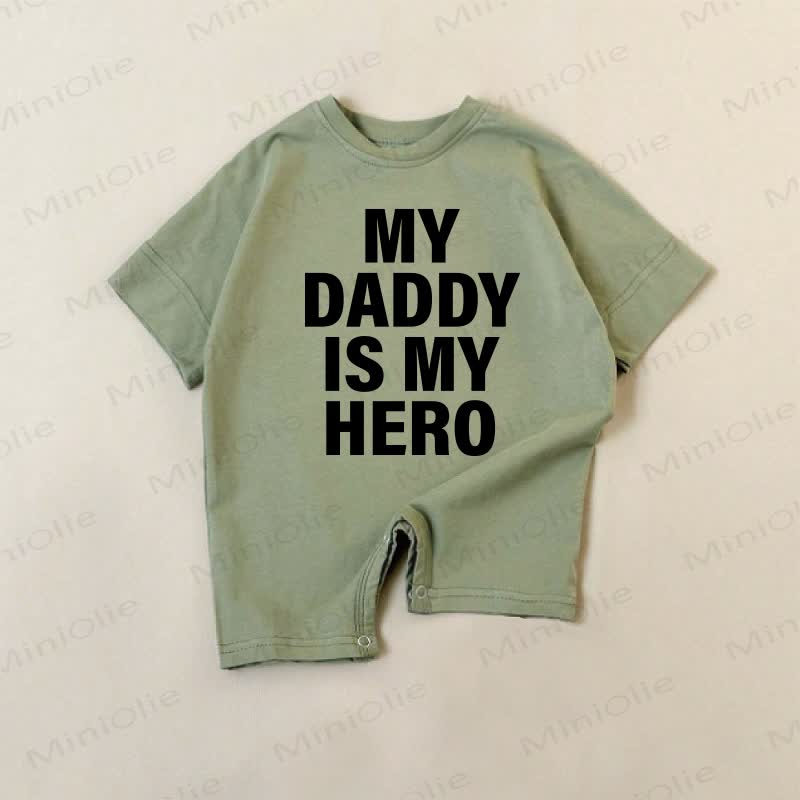 MY DADDY IS MY HERO Baby Boys Green Print Romper - Green - 18-24M - image 1