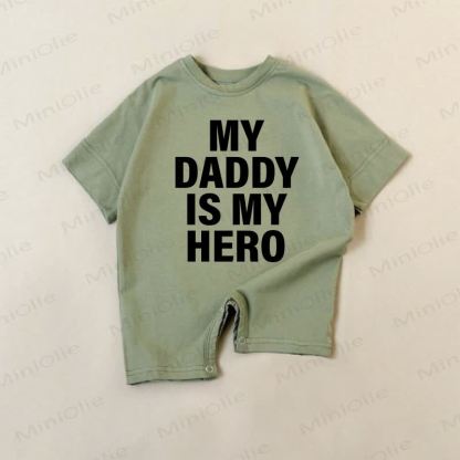 MY DADDY IS MY HERO Baby Boys Green Print Romper - Green - 18-24M - image 1