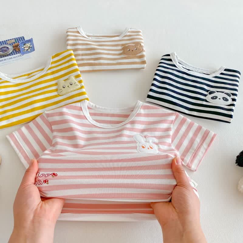 Baby Toddler Girl Animal Patch Stripe T-Shirt - image 15