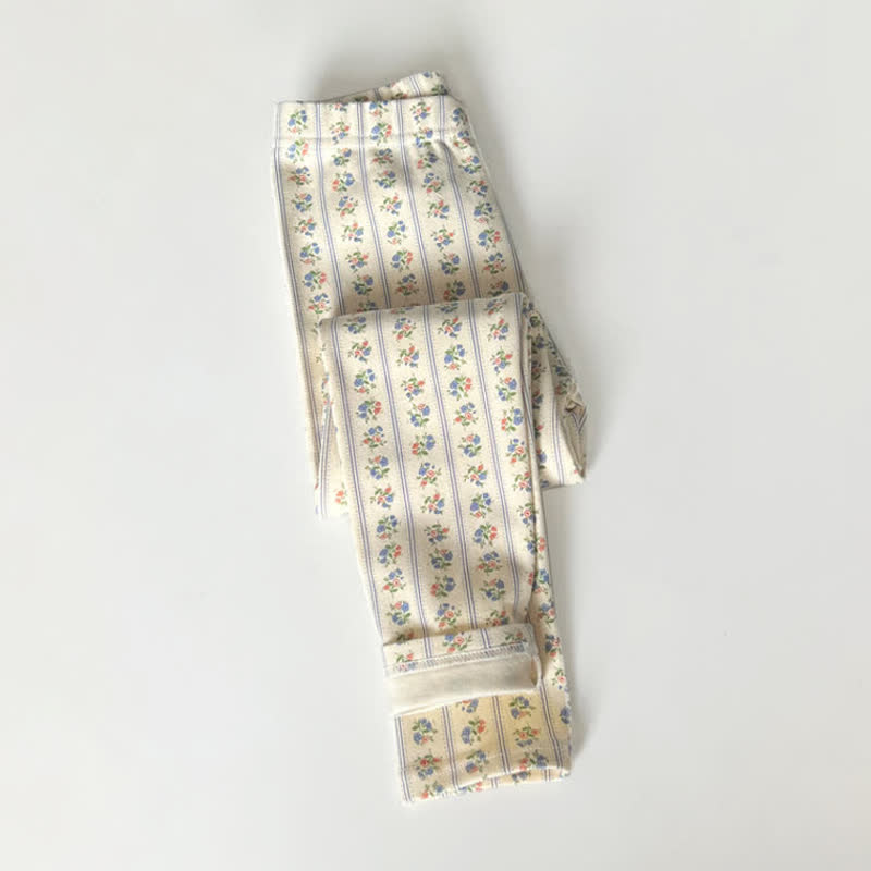 Toddler Kid Girl Leggings - Stripe Flower - 14Y - image 11