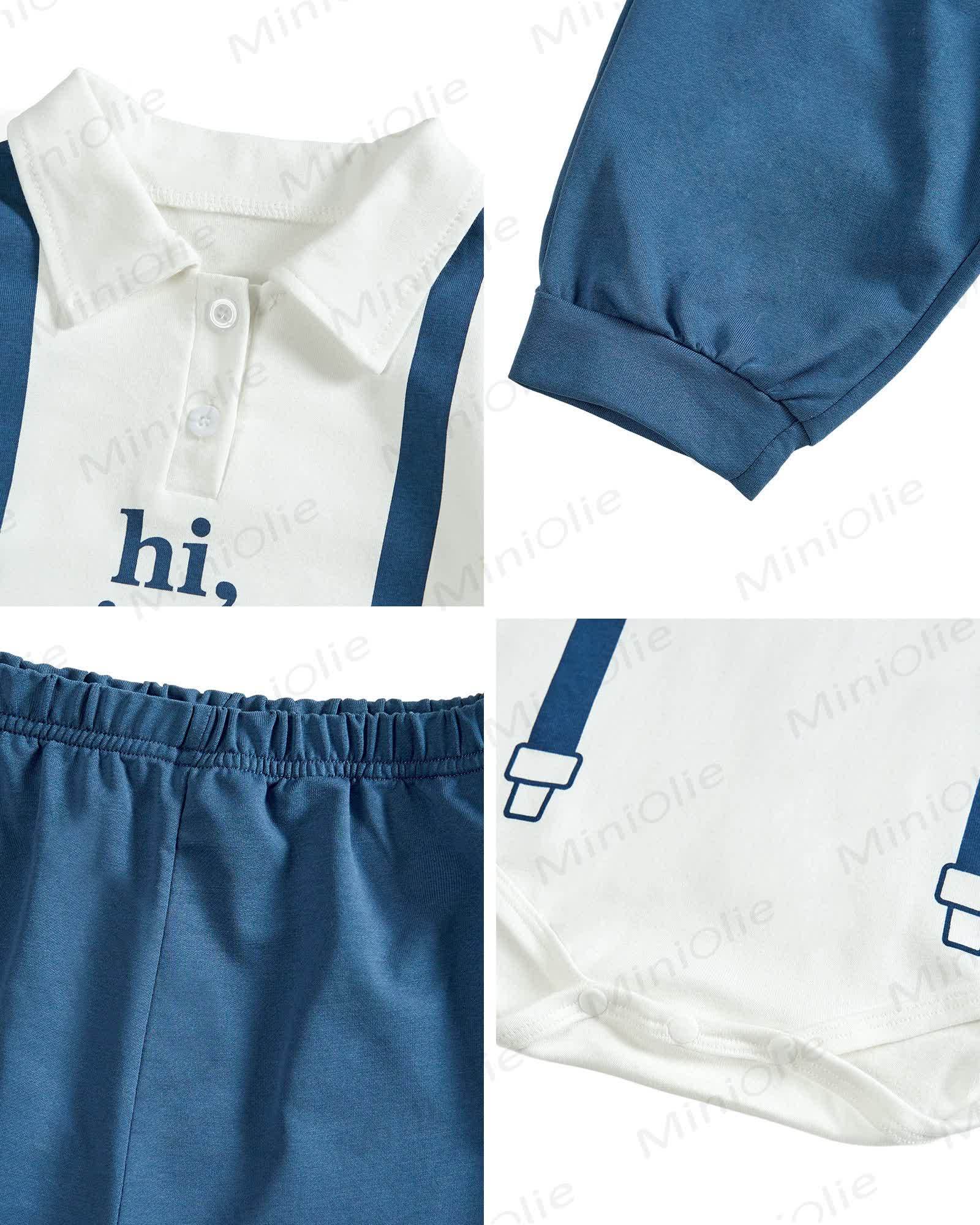 Toddler Baby I'm New Here Crew Long Sleeve Snap Closure Romper Top Jogger Pants Set - image 12