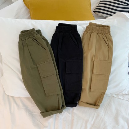 Toddler Boy Worker Solid Color Pants - image 6