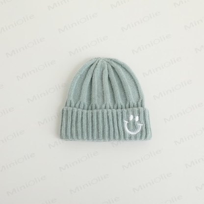 Baby Embroidered Smile Knitted Beanie - Green - 3-24M - image 8