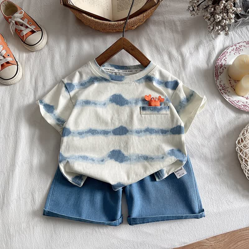 Toddler 2-Piece Blue Denim Crab Set - image 3