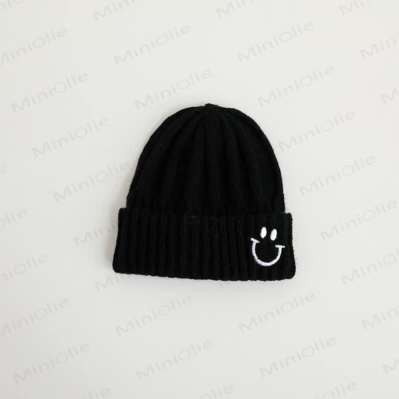 Baby Embroidered Smile Knitted Beanie - Black - 3-24M - image 18