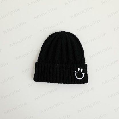 Baby Embroidered Smile Knitted Beanie - Black - 3-24M - image 18