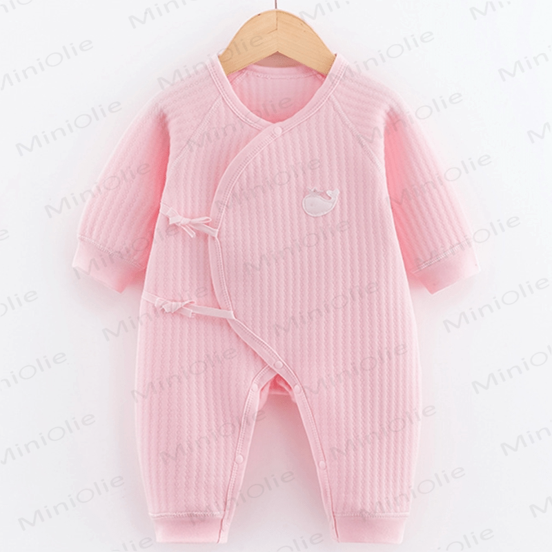 Baby Pink Bunny Whale Kimono Romper - Whale - 3-6M - image 6