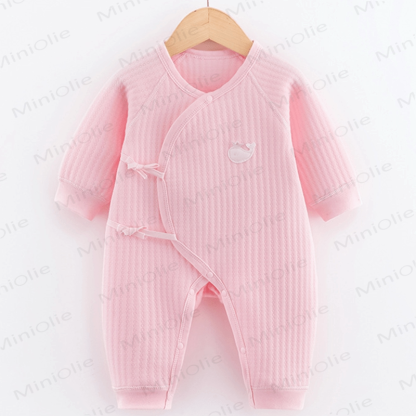 Baby Pink Bunny Whale Kimono Romper - Whale - 3-6M - image 6