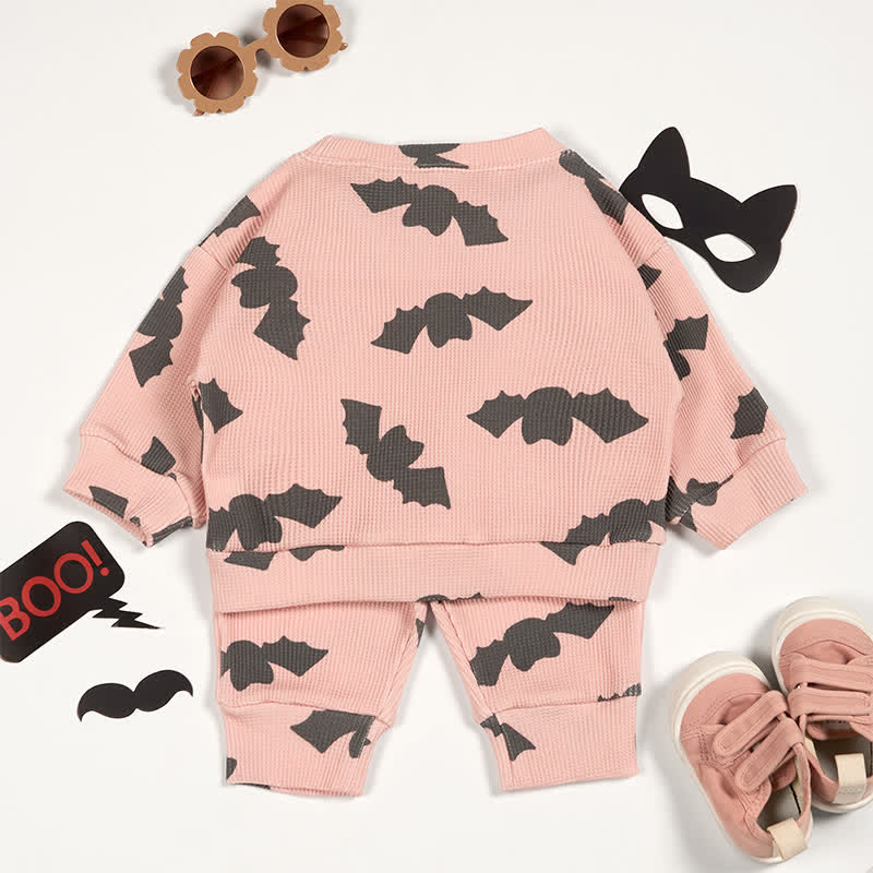 Baby Bat Silhouette Pink Waffle 2-piece Set - image 2