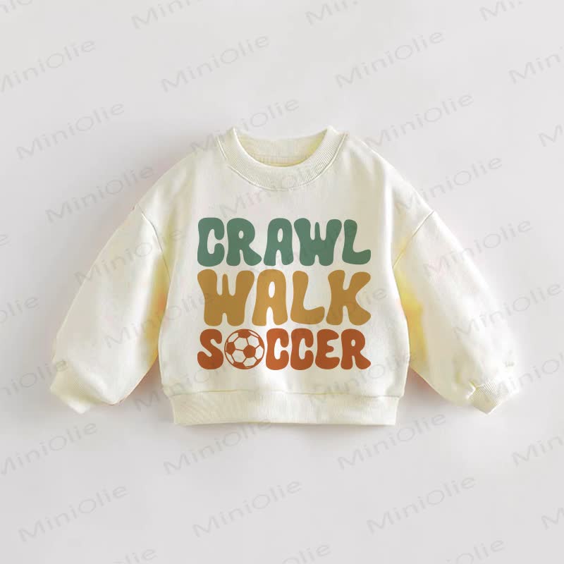 CRAWL WALK SOCCER Baby Toddler Cream Sweatshirt - Cream - 3-5T - image 1