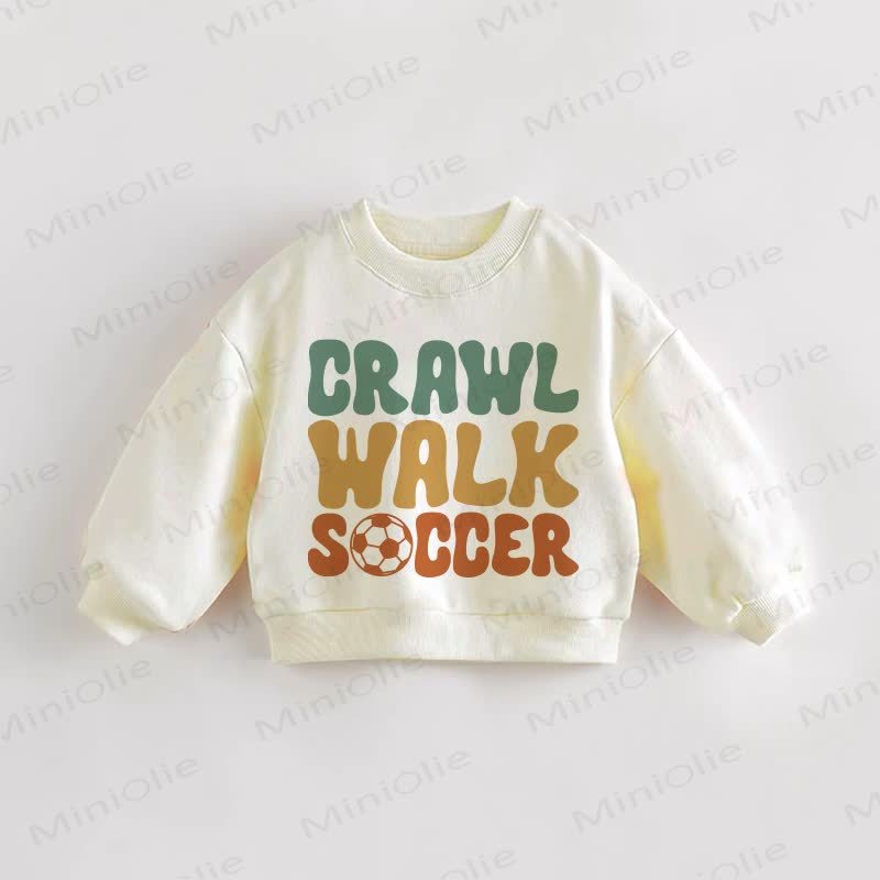 CRAWL WALK SOCCER Baby Toddler Cream Sweatshirt - Cream - 3-5T - image 1