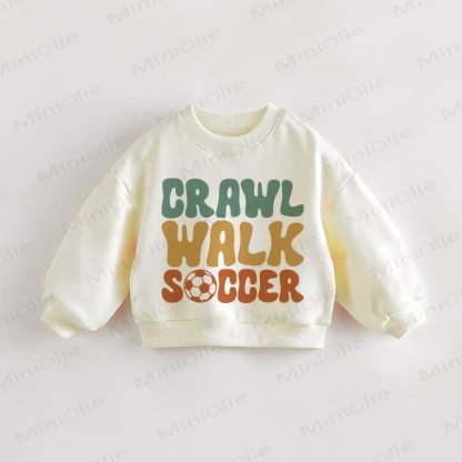 CRAWL WALK SOCCER Baby Toddler Cream Sweatshirt - Cream - 3-5T - image 1