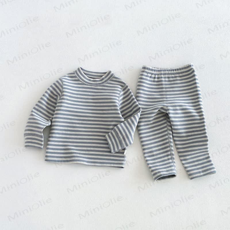 Baby Toddler Striped Top and Pants Lounge 2-piece Set - Gray - 6-7T - image 4