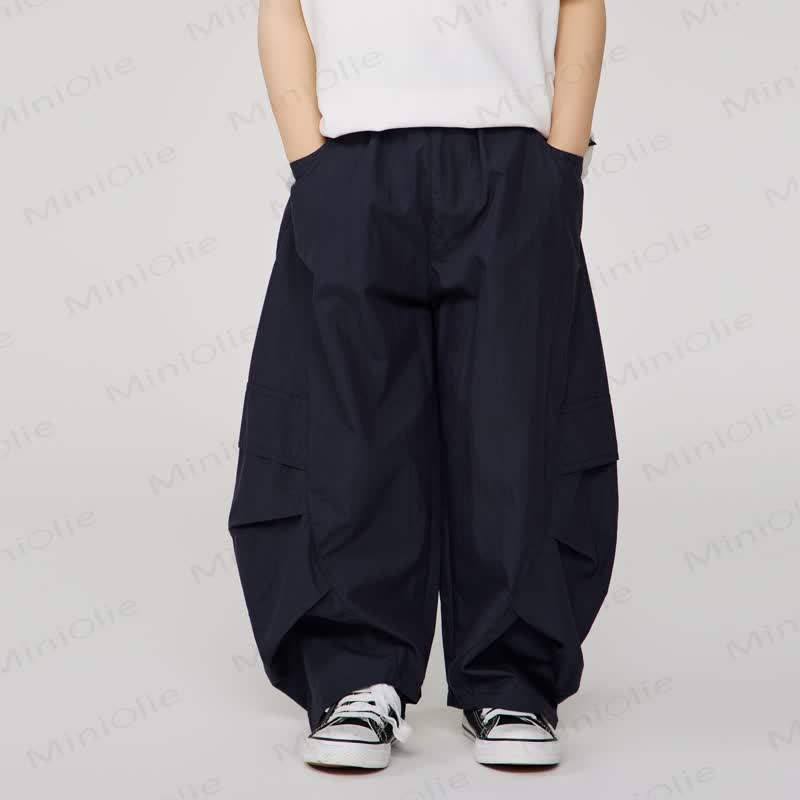 Kid Boy Plain Worker Loose Pants - Dark Blue - 14Y - image 25