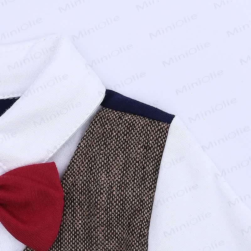 Baby Boy Bow Tie Gentleman Suit Romper - image 7