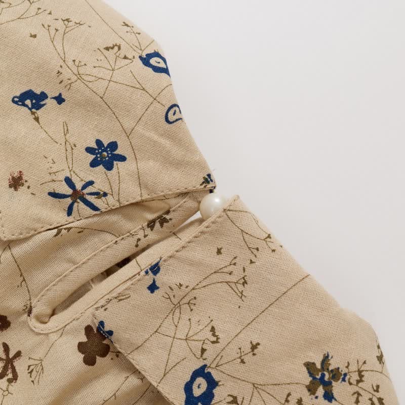 Toddler Vintage Flower Khaki Lapels Dress - image 6