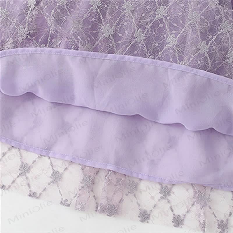 Toddler Kid Purple Tulle Elegant Dress - image 5