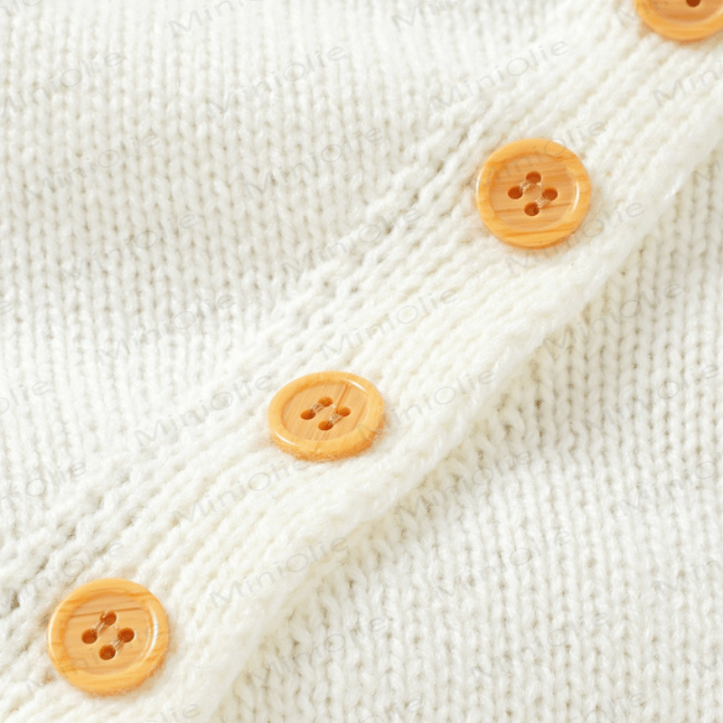 Baby Solid Color Knit Romper with Hat - image 13